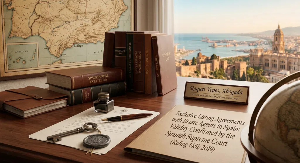 exclusive listing agreements with real estate agents in Spain validity confirmed by the Spanish Supreme Court Raquel Yepes Real Estate Lawyer Málaga Costa del Sol