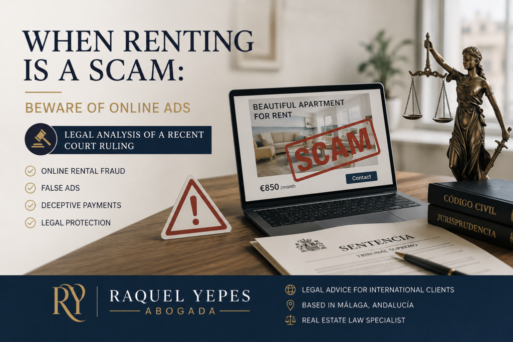 When Renting is a Scam: Beware of Online Ads 1 When Renting is a Scam Beware of Online Ads Raquel Yepes Real Estate Lawyer Málaga Costa del Sol