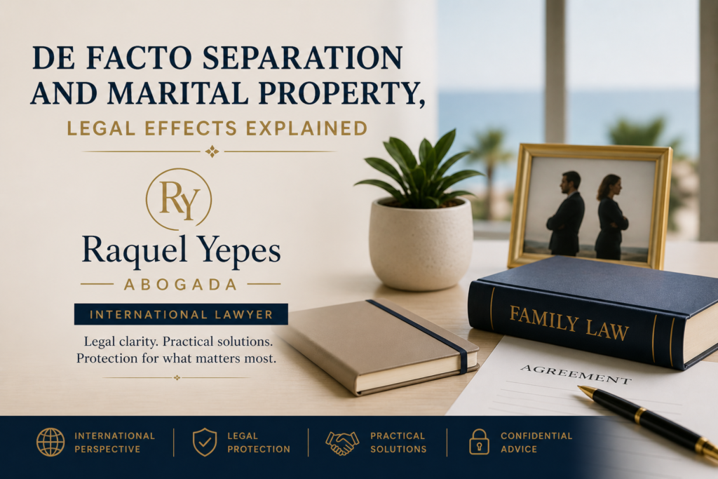 De facto separation and marital property: Legal effects explained 1 marital property and de facto separation legal advice Raquel Yepes Lawyer in Málaga