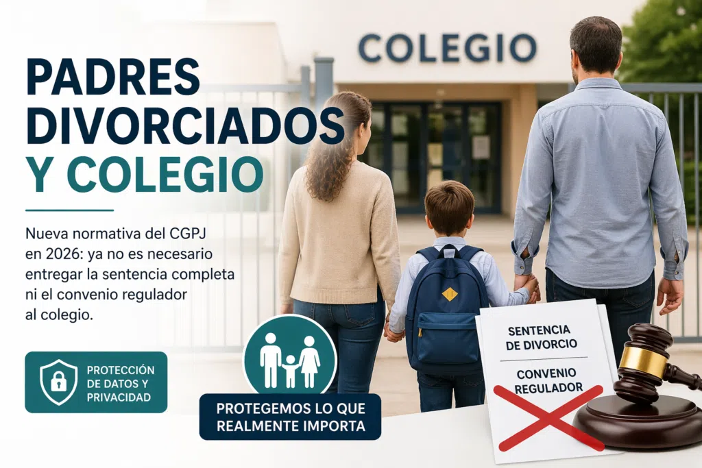 padres divorciados colegio 2026 sentencia convenio Raquel Yepes Abogada Málaga